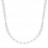 925 Sterling Silver Barked Link Fancy Necklace
