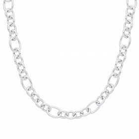 925 Sterling Silver Hollow Belcher Link Fancy Necklace