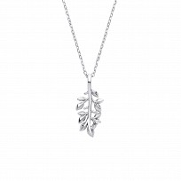 Silver Necklace With Leaf Charm
