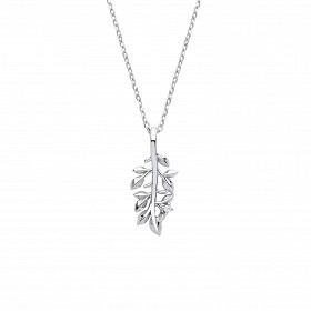 Silver Necklace With Leaf Charm