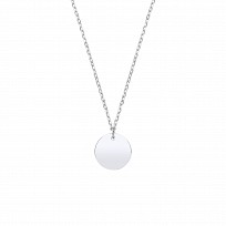 Silver Necklace With Disc Pendant