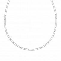 Silver Paper Link Chain Necklace