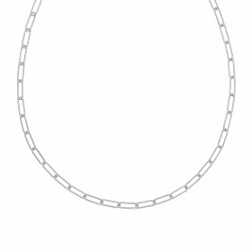 Silver Paper Link Chain Necklace