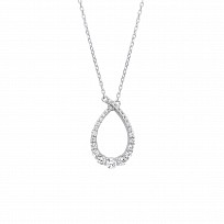 Silver CZ Fancy Pendant Necklace