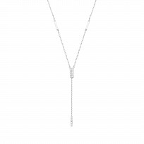 Silver CZ Bar Pendant Necklace