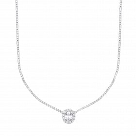 Silver CZ Tennis Choker 13