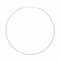 Silver Rubover CZ Ladies Tennis Necklace