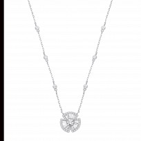 Silver CZ Baguette Fancy Pendant Necklace