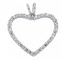 925 Sterling Silver CZ Heart Pendant
