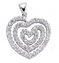 925 Sterling Silver CZ Micro Pave Heart Pendant