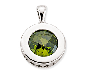 925 Sterling Silver RUBOVER GRN PENDANT