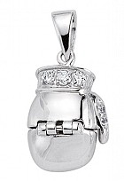 925 Sterling Silver CZ Boxing Glove Pendant