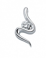 925 Sterling Silver Cubic Zirconia Twirl Pendant