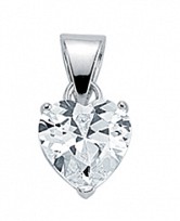 925 Sterling Silver Cubic Zirconia Single Stone Heart Pendant