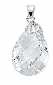 925 Sterling Silver CZ Tear Drop Shape Pendant