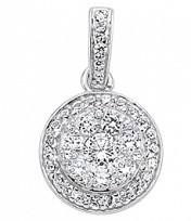 925 Sterling Silver Cubic Zirconia Micro Pave Dress Pendant