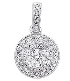 925 Sterling Silver Cubic Zirconia Micro Pave Dress Pendant