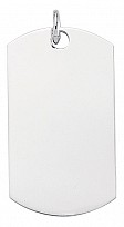 925 Sterling Silver Large Dog Tag Pendant