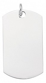 925 Sterling Silver Large Dog Tag Pendant
