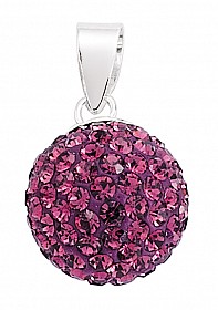 925 Sterling Silver Amethyst Crystal Dome Pendant