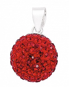 925 Sterling Silver Ruby Crystal Dome Pendant