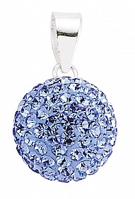 925 Sterling Silver Sapphire Crystal Dome Pendant