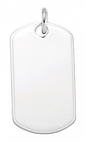 925 Sterling Silver Medium Dog Tag Pendant