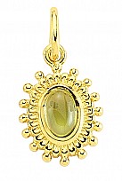 GARNET PENDANT - GOLD PLATING
