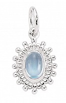 BLUE TOPAZ PENDANT - RHODIUM PLATING