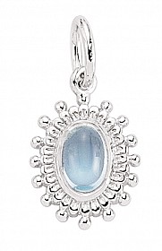 BLUE TOPAZ PENDANT - RHODIUM PLATING