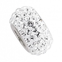 925 Sterling Silver White Crystal Ball Pendant