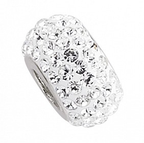 925 Sterling Silver White Crystal Ball Pendant