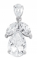 925 Sterling Silver Cubic Zirconia Leaf Pendant