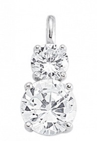 925 Sterling Silver Cubic Zirconia Round Drop Pendant