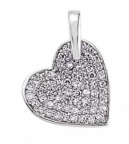 925 Sterling Silver CZ Micro Pave Heart Pendant