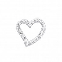 925 Sterling Silver CZ Clawset Heart Pendant