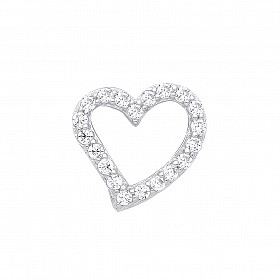 925 Sterling Silver CZ Clawset Heart Pendant
