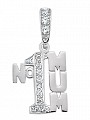 925 Sterling Silver 'No1' Mum CZ Pendant