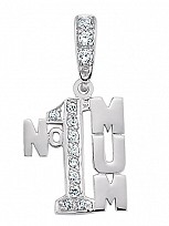 925 Sterling Silver 'No1' Mum CZ Pendant