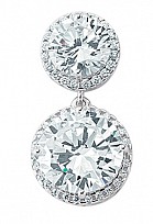925 Sterling Silver Cubic Zirconia Double Halo Dangle Pendant