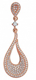 925 Sterling Silver Rose Gold Plated Cubic Zirconia Drop Pendant