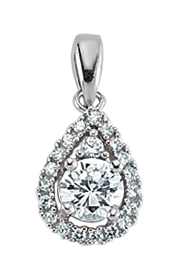 925 Sterling Silver Cubic Zirconia Drop Pendant