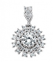 925 Sterling Silver Cubic Zirconia Cluster Pendant