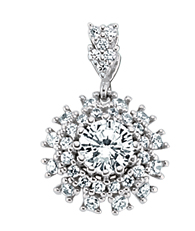925 Sterling Silver Cubic Zirconia Cluster Pendant