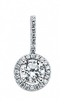 925 Sterling Silver Cubic Zirconia Micro Pave Halo Drop Pendant