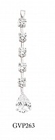 925 Sterling Silver Cubic Zirconia 6 Stone Drop Pendant