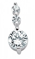 925 Sterling Silver Cubic Zirconia Drop Pendant