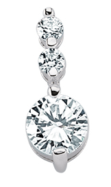 925 Sterling Silver Cubic Zirconia Drop Pendant