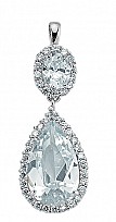 925 Sterling Silver Cubic Zirconia Tear Drop Pendant