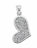 925 Sterling Silver CZ HEART PENDANT